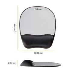 Fellowes Mouse Pad Black Silver 9175801 - Ergonomic and Stylish Office Accessory